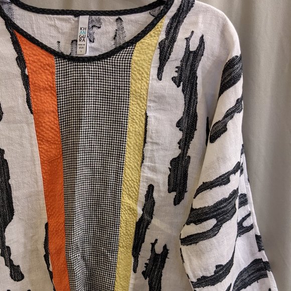 Khangura Mixed Linen Multi Color Women's Top S - Picture 4 of 6